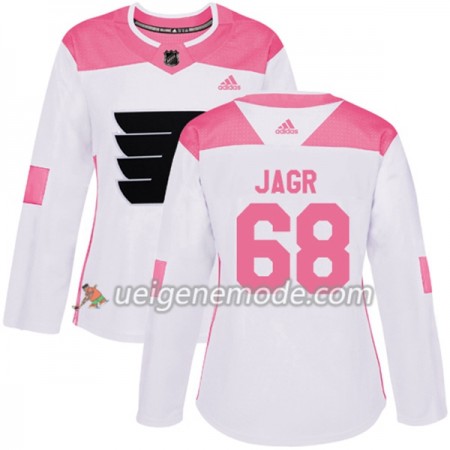 Dame Eishockey Philadelphia Flyers Trikot Jaromir Jagr 68 Adidas 2017-2018 Weiß Pink Fashion Authentic